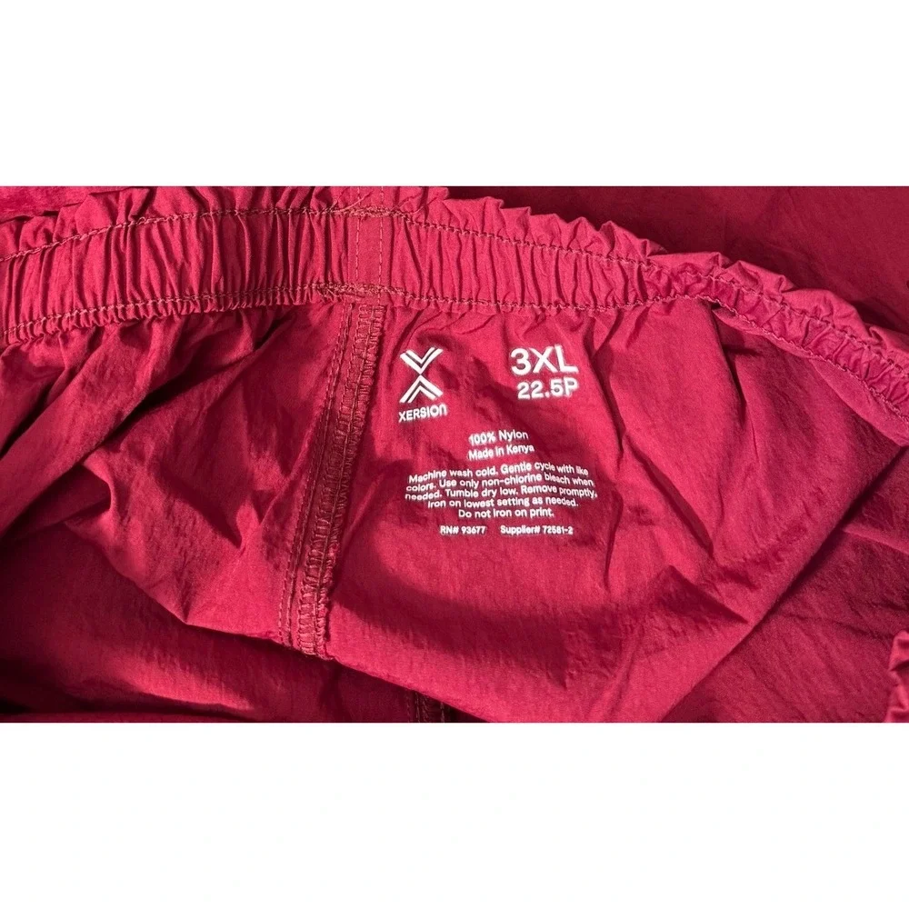 Xersion Parachute Pants Girls 3XL Red High Rise Woven Cargo Joggers Athletic NEW